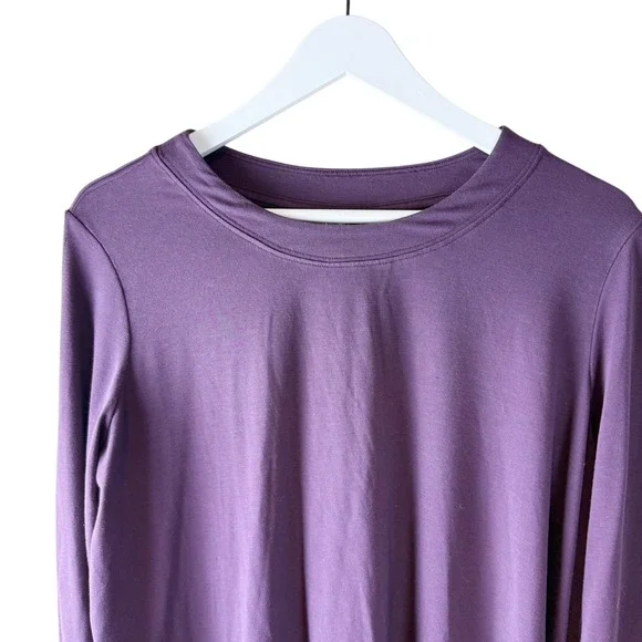 Athleta Purple Long Sleeve Top Tunic High Low‎ Hem Casual Athleisure Womens - Picture 2 of 7